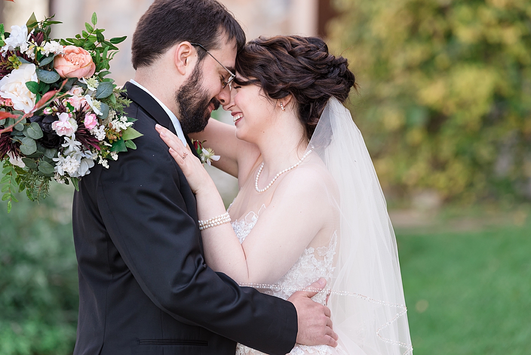 Bride and groom enjoying time alone