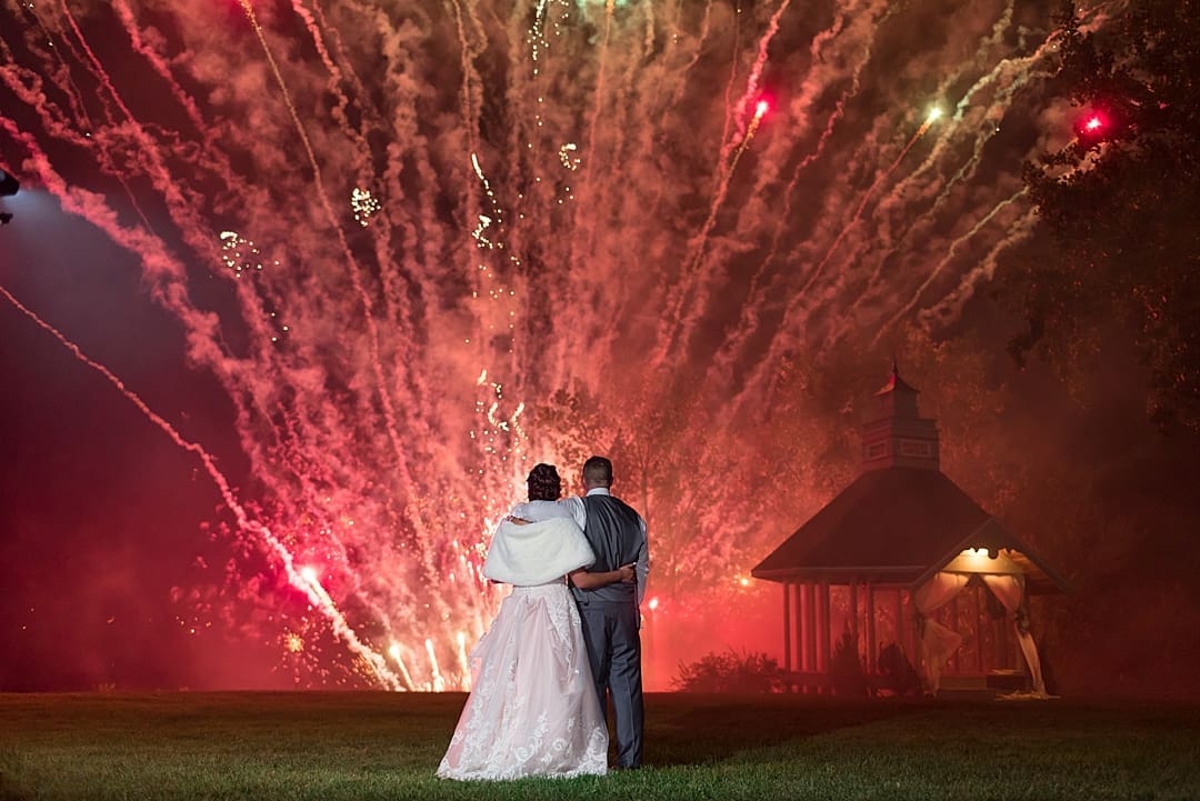 Vermont_Wedding_Affair_By_The_Lake_Photos_KJ_0201 Fireworks show at reception of wedding on Lake Champlain in vermont