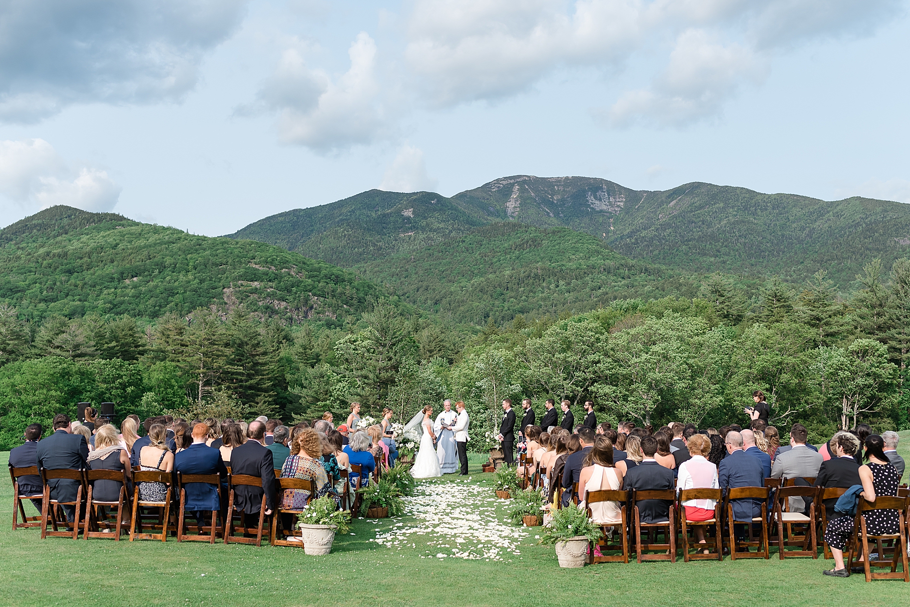 Ausable_Club_Adirondack_Wedding_Photography_1519 Beautiful sunny wedding with lush greens and blue skies above at the Ausable Club in Keene - Adirondack summer wedding at the Ausable Club