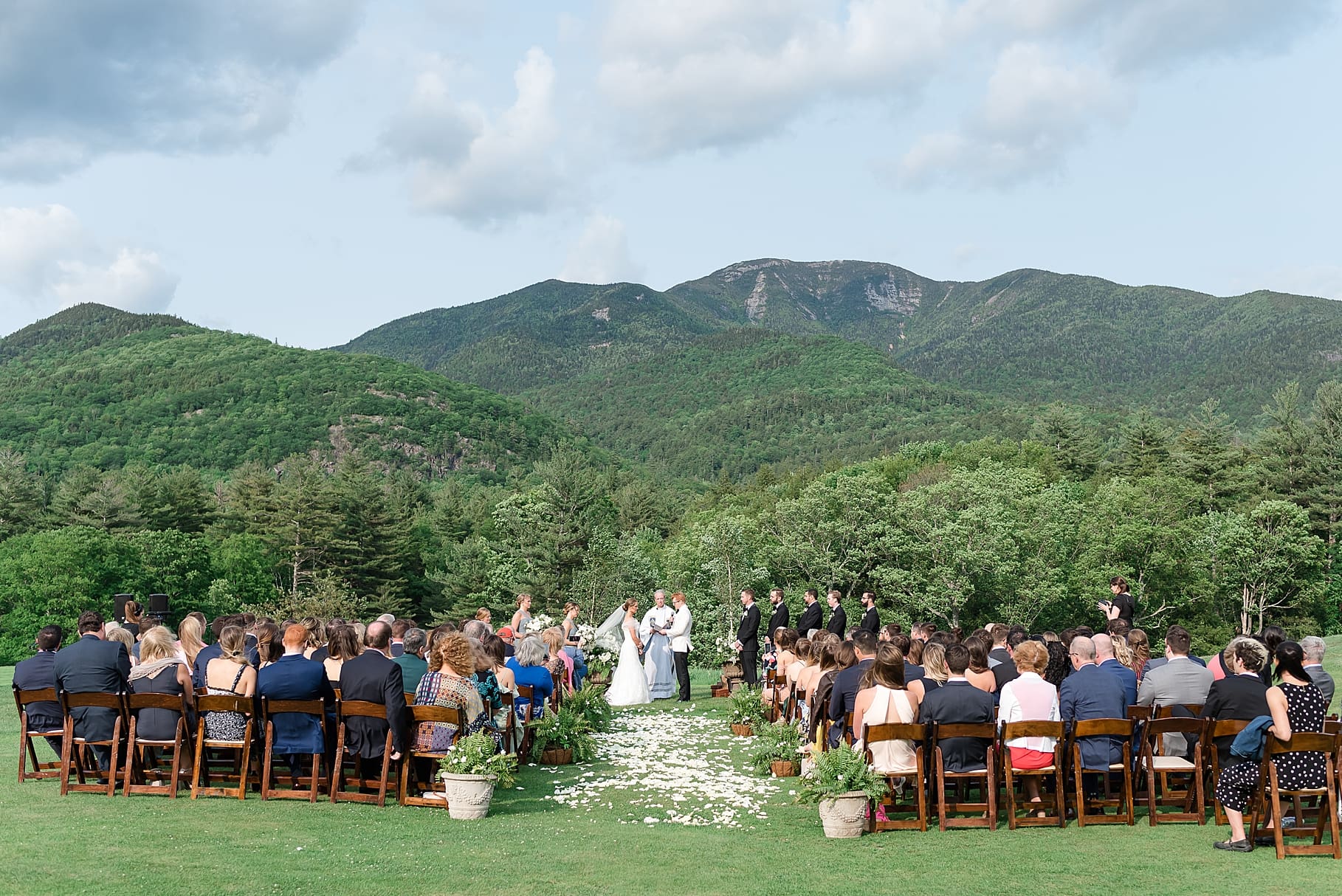 Ausable_Club_Adirondack_Wedding_Photography_1519 Beautiful sunny wedding with lush greens and blue skies above at the Ausable Club in Keene - Adirondack summer wedding at the Ausable Club