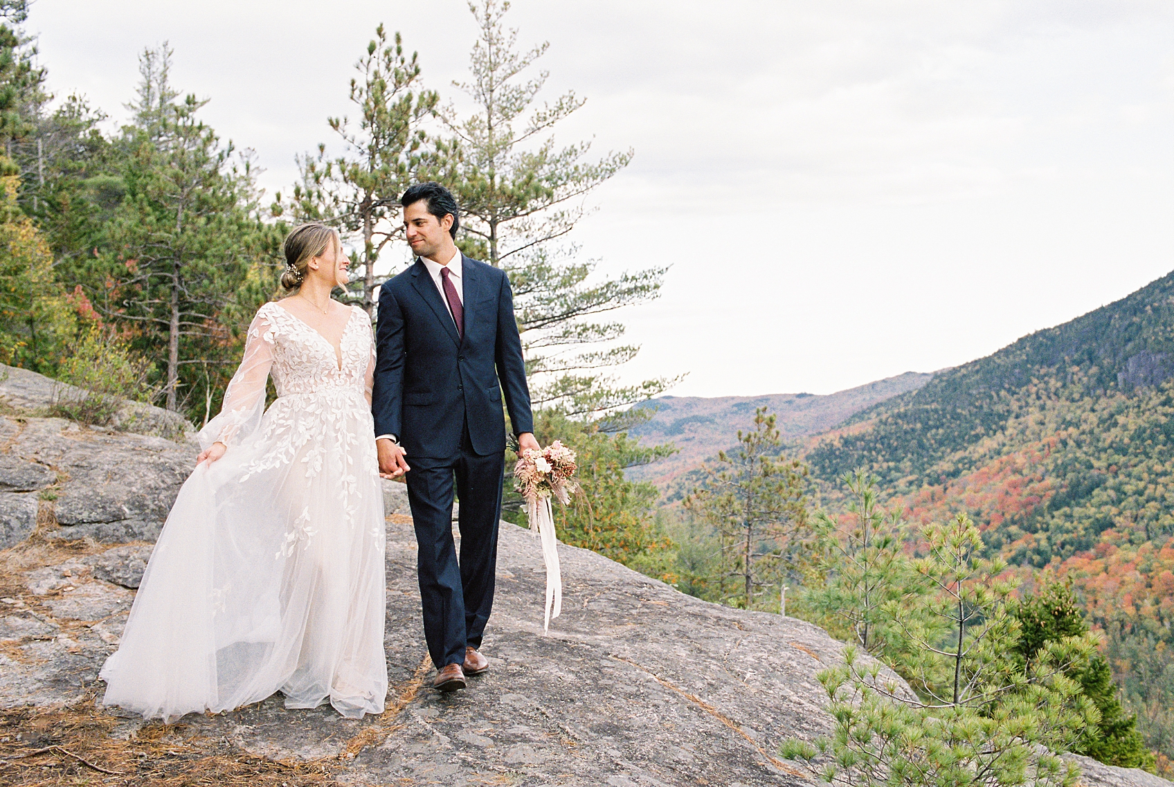 Adirondack_NY_Wedding_Elopement_Photos_0945 Wedding Elopement in the Adirondack Mountains of upstate NY with couple in a mountain top