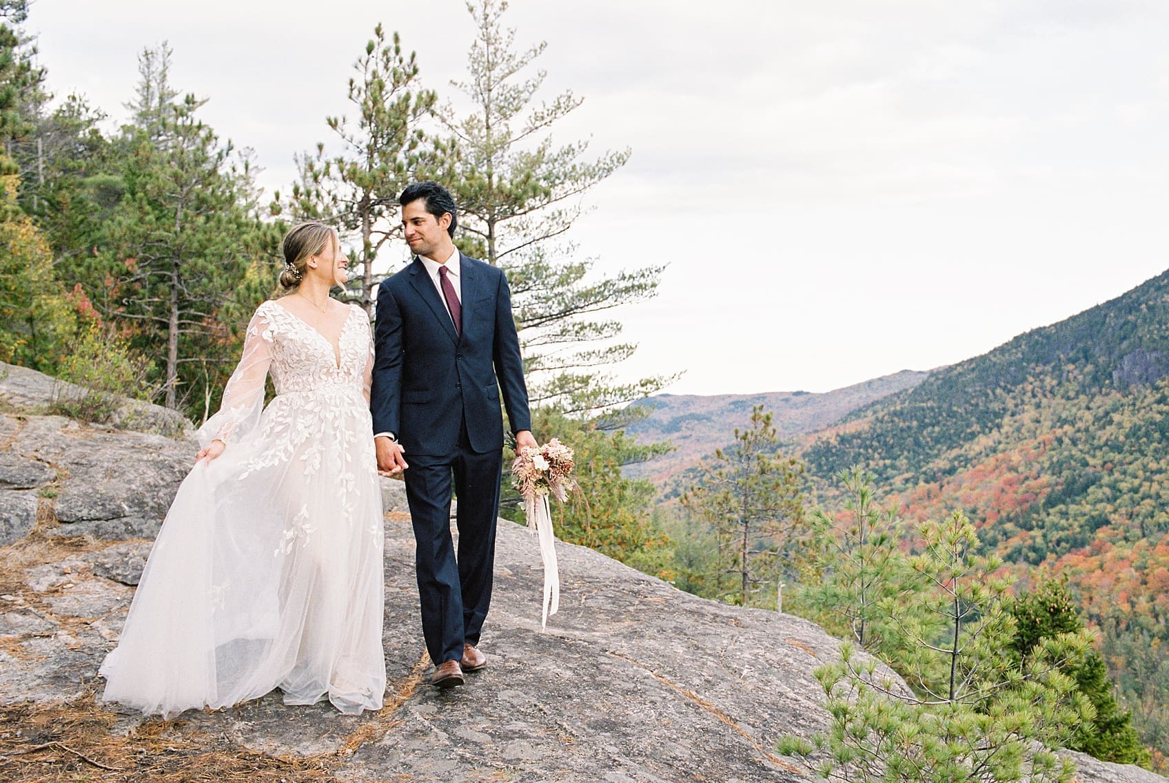 Adirondack_NY_Wedding_Elopement_Photos_0945 Wedding Elopement in the Adirondack Mountains of upstate NY with couple in a mountain top